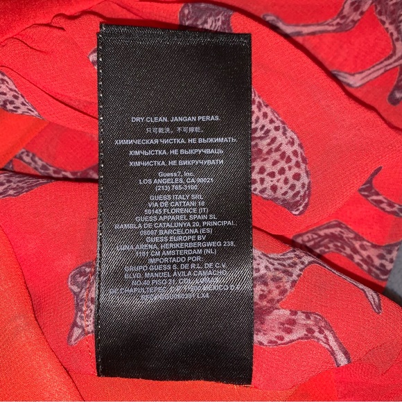 Guess Marciano Red Cheetah Print Low cut Wrap front - Picture 9 of 10